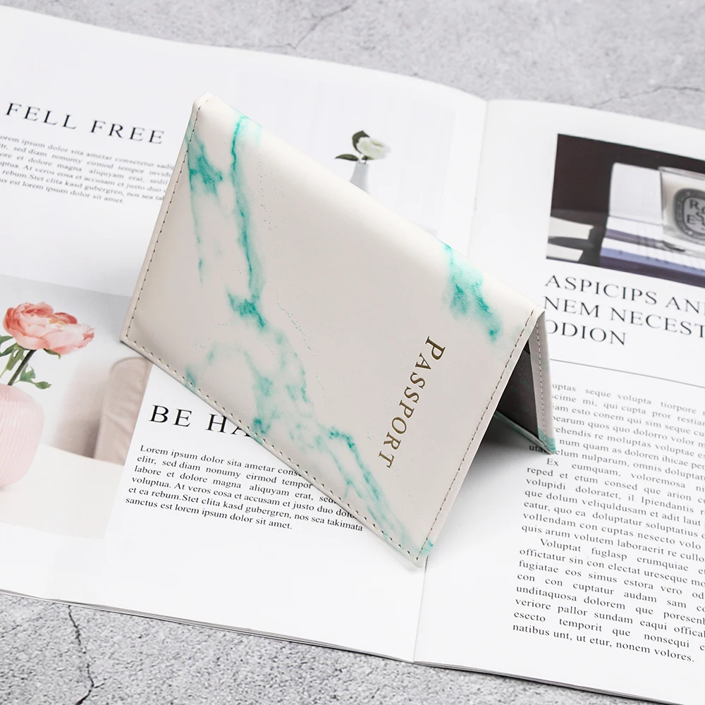 Модный чехол для паспорта с мраморным узором женский водонепроницаемый из