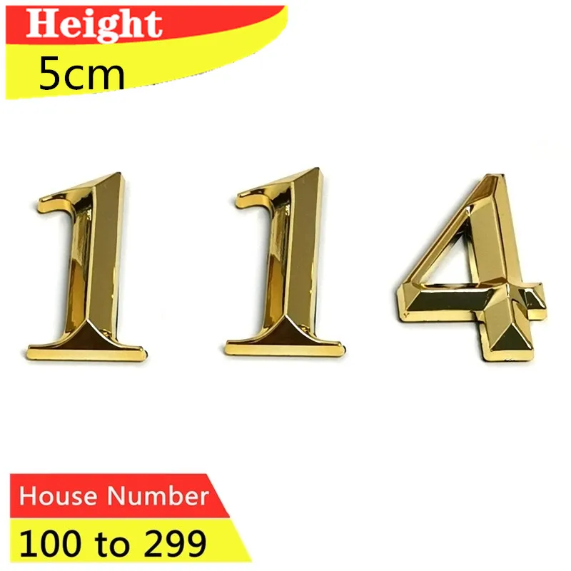 

Hotel Apartment Door Plate Label House Number Home Sticker Address Mailbox Nameplate 3pcs/Pack 5cm Gold Modern Digital #100-299