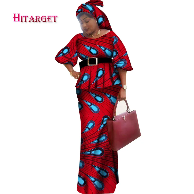 

Stock Size Low Price Dashiki Print Crop and Skirt Sets African Clothes WY1638