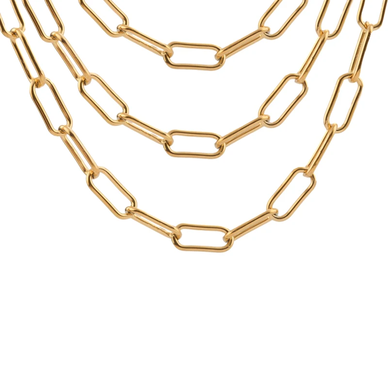 

1Meter Stainless Steel Gold Necklace Chain 7mm Width Rolo Cable Hip-hop Punk Chains for Jewelry Making DIY Bracelet Wholesale