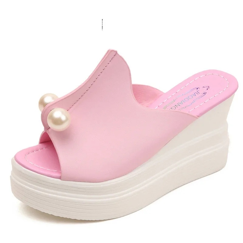 

Women Sandals Women High Heels Platform Sandals Summer Slippers Peep Toe Thick Heel Slippers Women Wedges Shoes Zapatos Mujer