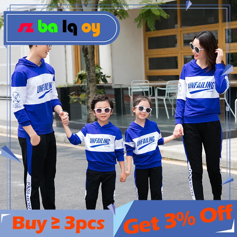 Свитер с капюшоном и длинными рукавами для девочек спортивный костюм семьи из четырех человек модный
