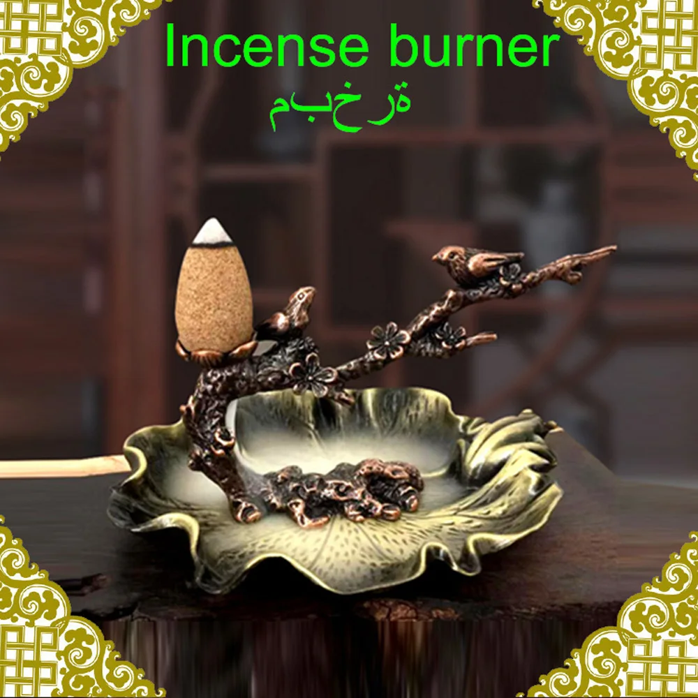 

Metal Backflow Incense Burner Waterfall Aroma Fragrance Cones Incense Metal Craft Home Decor