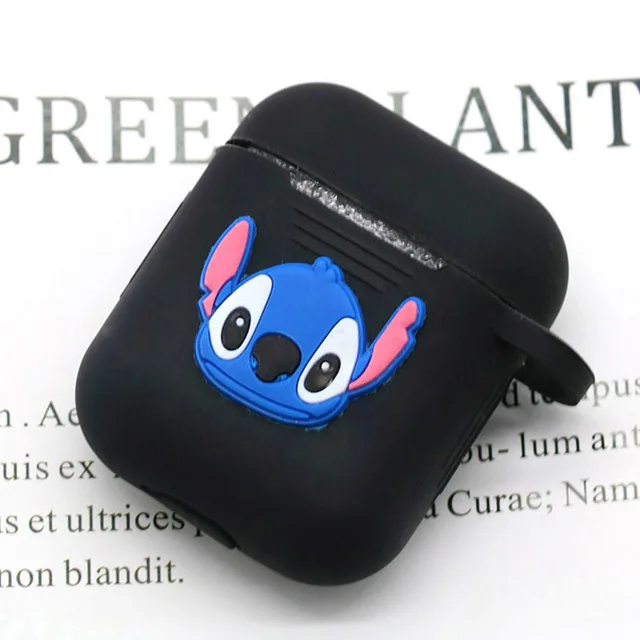 balck stitchQ Милый мультяшный беспроводной Чехол для наушников для Apple AirPods 2 Силиконовый чехол для зарядки наушников Защитный чехол для AirPods - Цвет: balck stitchQ