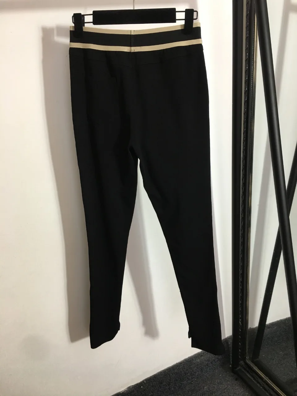 

Autumn 2021 New Black Nine-Point Pants Casual Slimming Show Thin Foot Pants Tight Waist-High Pants FA-190-90