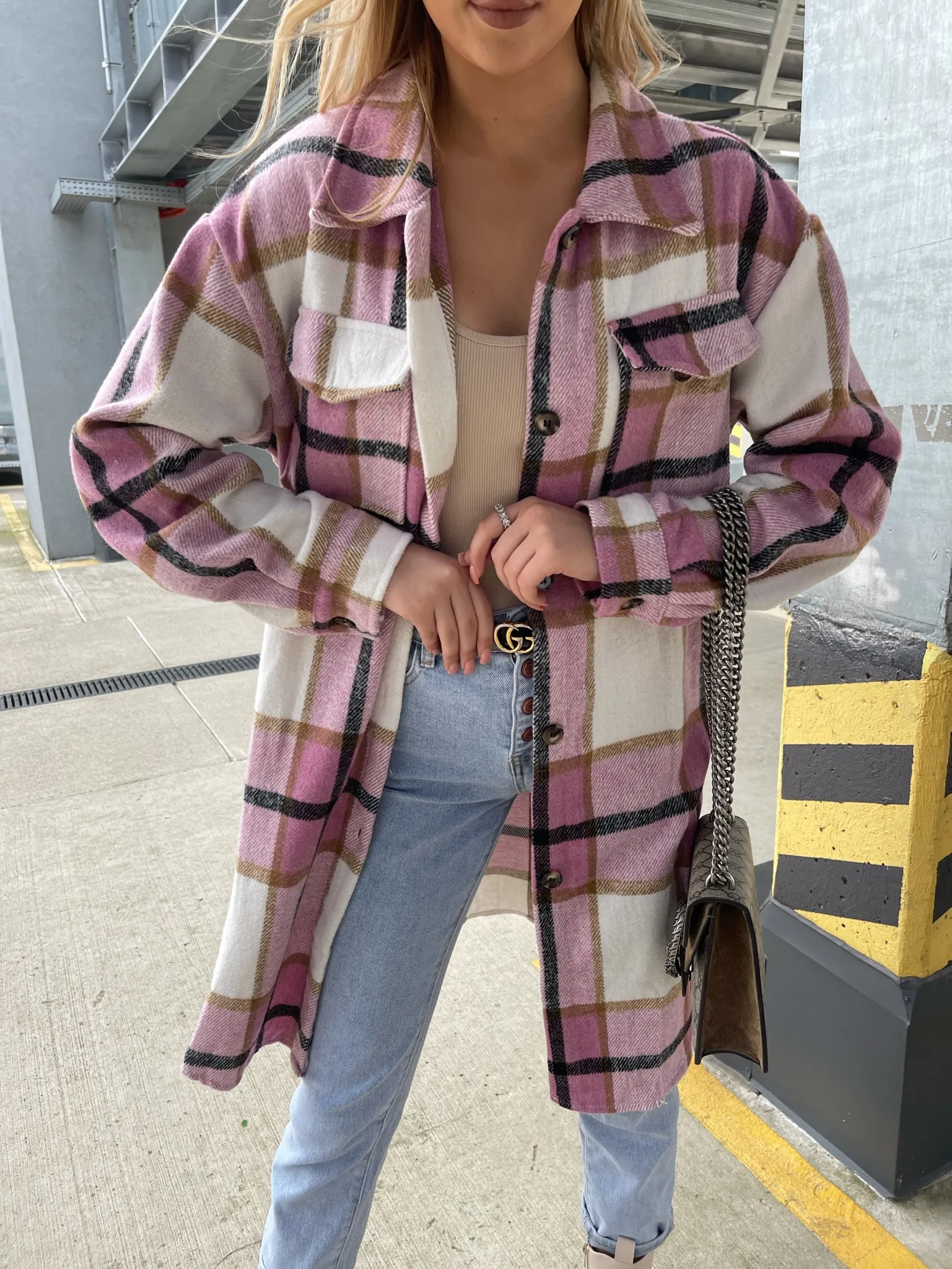 

Plaid Shirts For Women Long Sleeve Button Up Shirt Tops And Blouse 2021 Spring Autumn Fashion Loose Casual Long Stlye Thicken