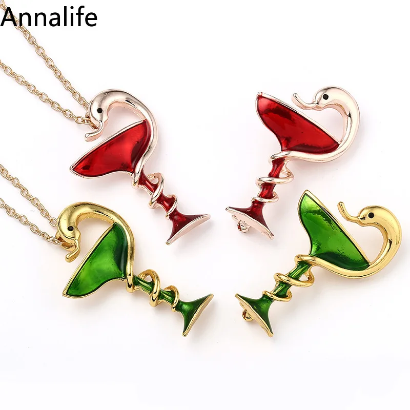 Новинка 2019 ожерелье с подвеской в виде бокала вина Дамское бутылки змеи |