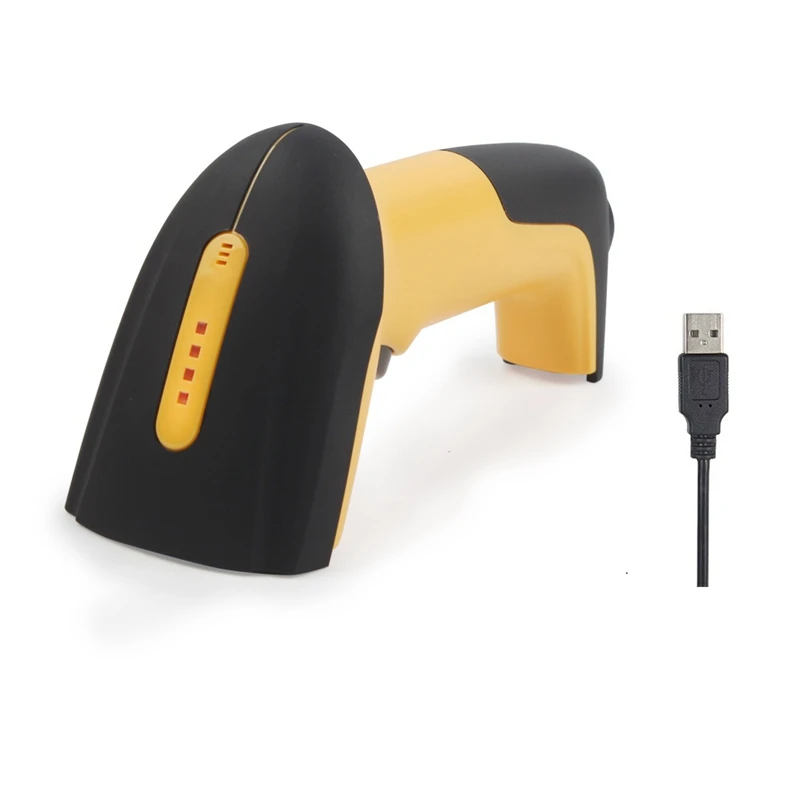 Портативный USB Проводная 1D/2D штрих-кодов Сканер для qr-кода, матрица данных, PDF417 сканер - Цвет: Цвет: желтый