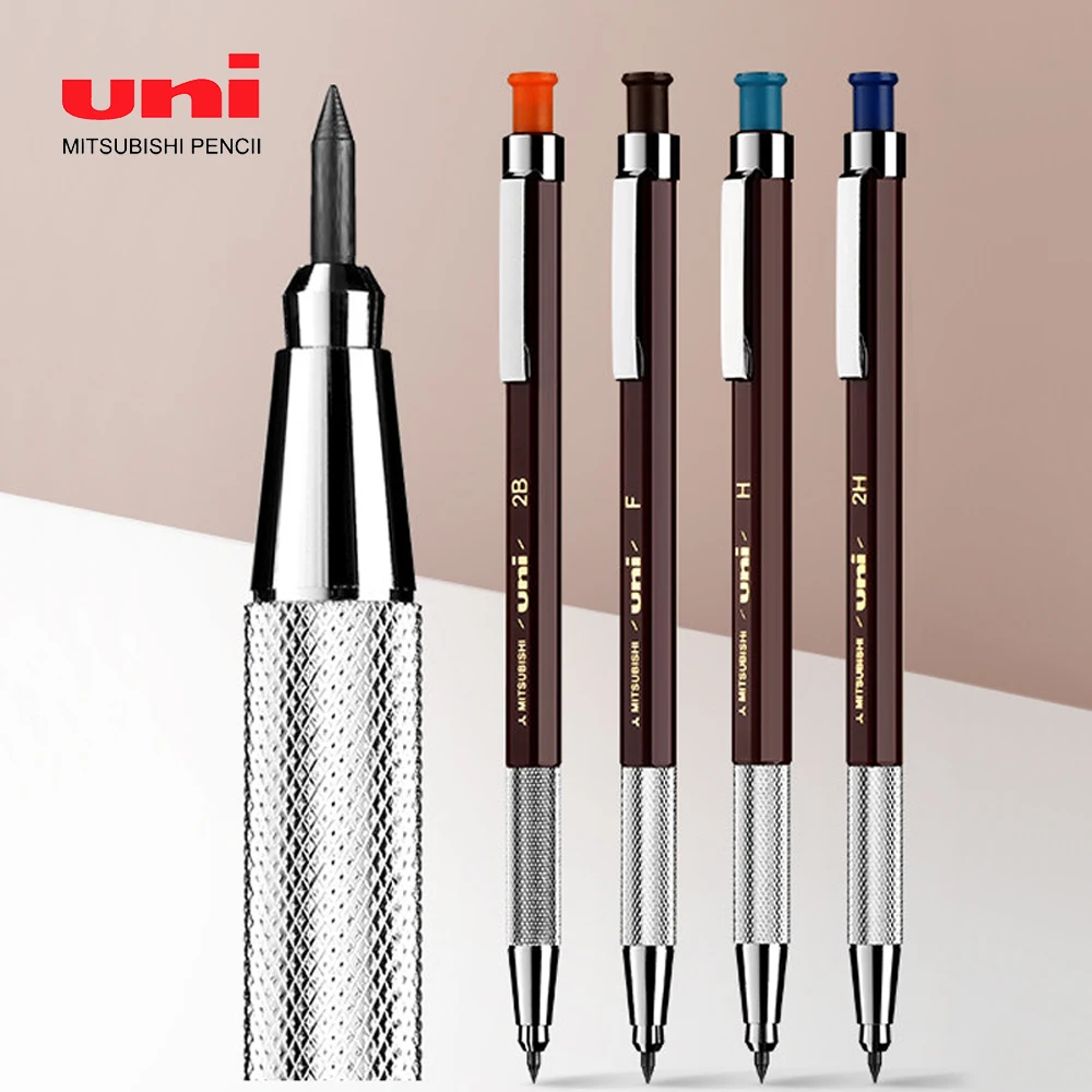 

1pcs Uni Mechanical Pencil 2.0 MH-500 Metal Pen Grip Hexagonal Rod Thick Head Drawing Comic Design Student Stationery