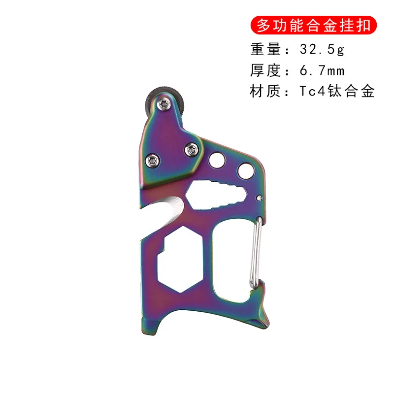 Multifunctional Mountaineering Carabiner EDC Keychain Gear Outdoor Tool Camping Hiking Stainless Steel Wrench Opener | Обустройство