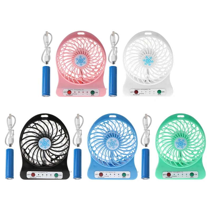 

Portable Outdoor LED Light Fan Air Cooler Mini Desk USB Fan With 18650 Battery power by Powerbank USB charger PC's USB port