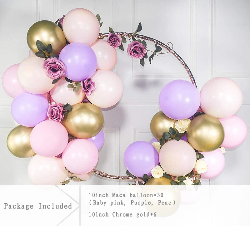Set 3 DIY белый синий розовый шар кольцо комплект цепь венок круглый воздушный шар обруч с воздушные шары с листьями гирлянда детский душ вечерние свадебные украшения - Цвет: Set 3