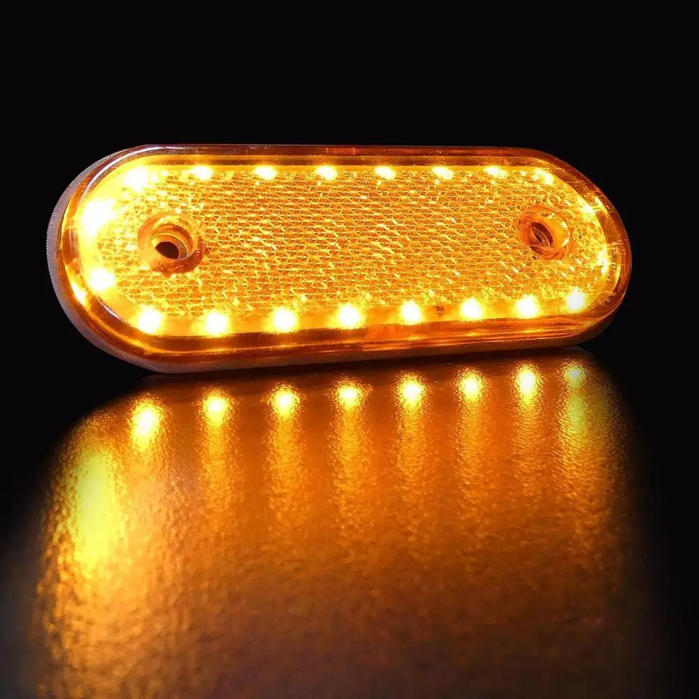 8 шт. 24 В овальные 20 светодиодных желтых боковых габаритных фонарей Fuleem фонари