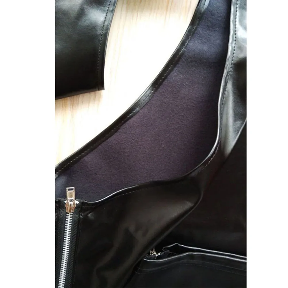 Мужские эластичные брюки из искусственной кожи ПВХ черные для танцев вечеринок с