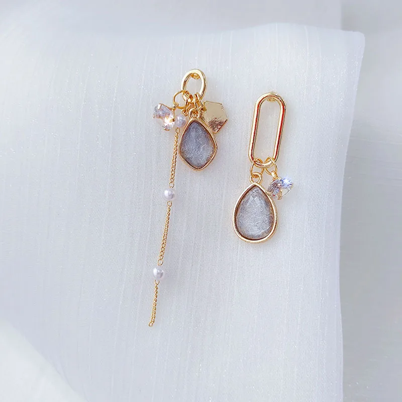 Женские асимметричные серьги в Корейском стиле Элегантные Простые Модные