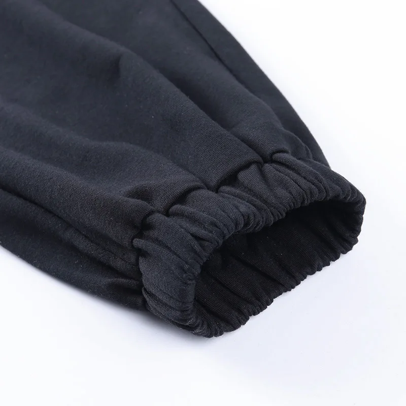 

2021 spring, summer, autumn and winter new solid color slim casual pants women's elastic waist letter printed trousers