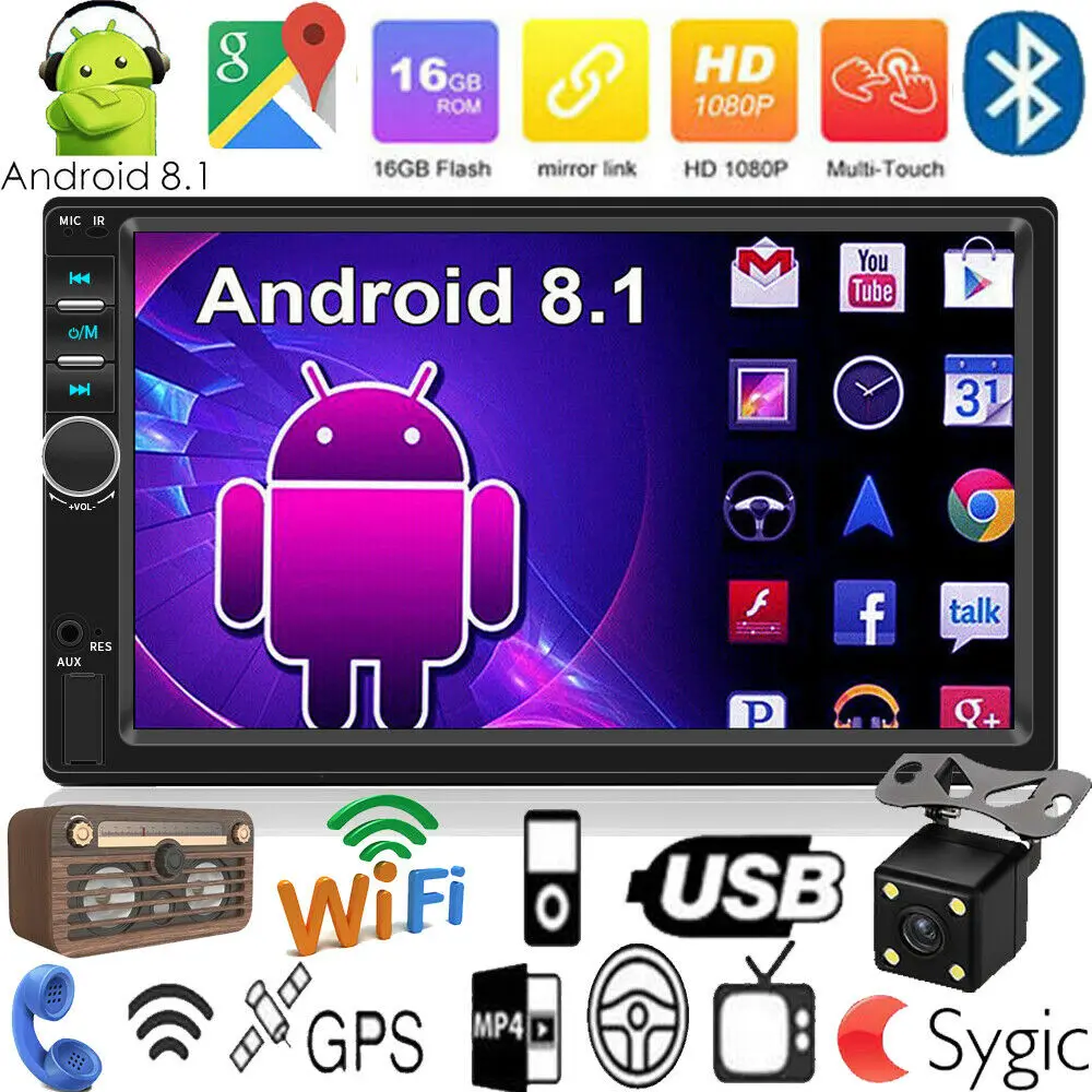 7 дюймовая Автомагнитола Doppel 2DIN Android 8 1 автомобильный стерео MP5 плеер GPS навигатор