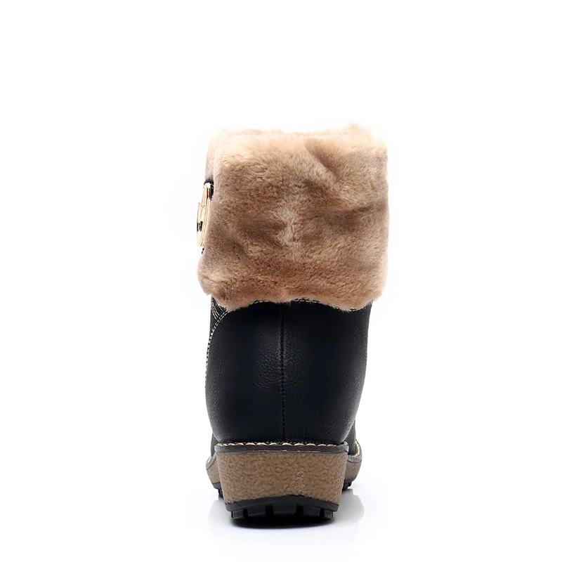 Женские зимние ботинки KULADA толстый мех повседневные теплые с боковой молнией
