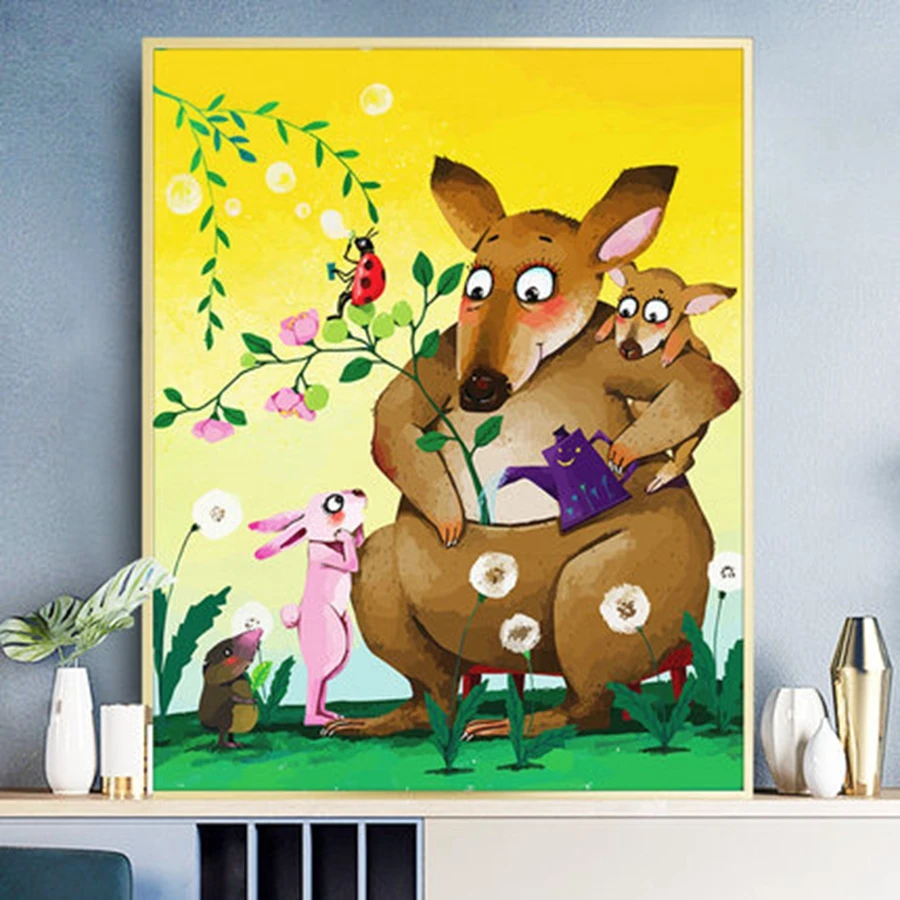 

Painting By Numbers Animals Kangaroo 50x40cm Pictures Oil Painting By Numbers Set Gift Coloring By Numbers Canvas Wall Set