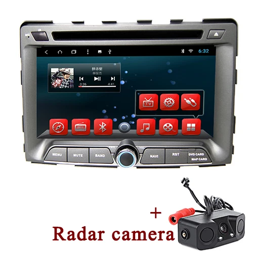 YAZH 2 Din автомагнитола CD dvd-плеер для Ssangyong Rodius 2004/Rexton 2006/STAVIC/Micro Stavic Android стерео Мультимедиа gps SWC - Цвет: with Radar camera