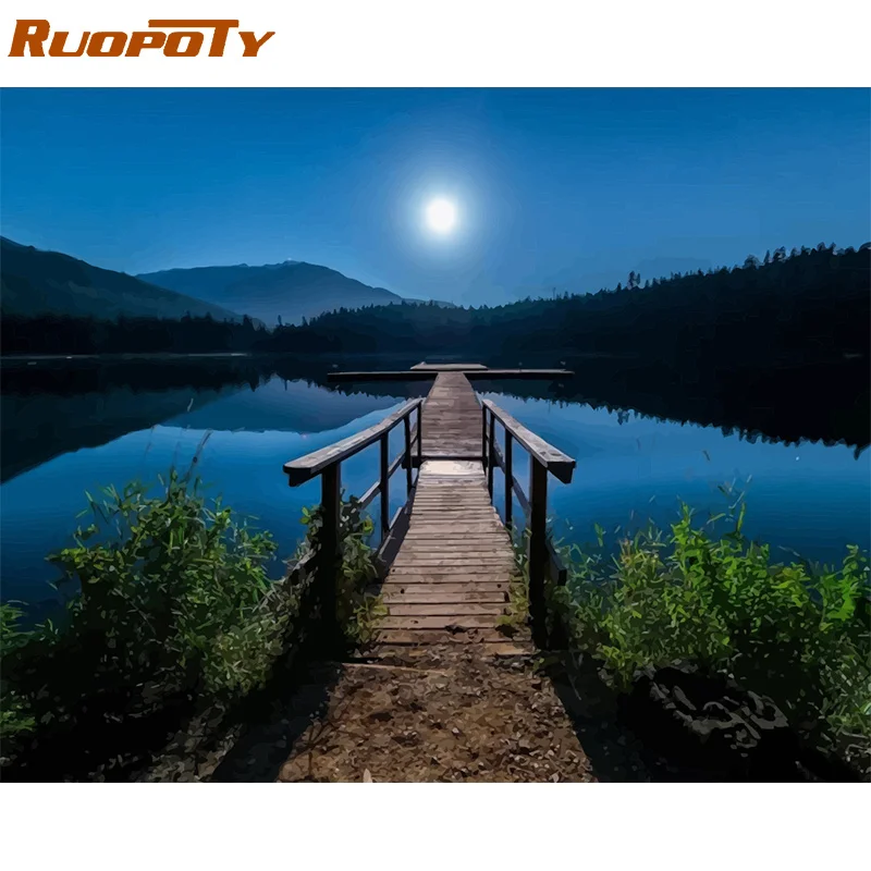 190820-31 Ruopoty рамка Diy Краска ing по номерам Бабочка Животные Современная Настенная живопись холст Рисование акриловая краска по номерам для домашний декор - Цвет: 190820-31