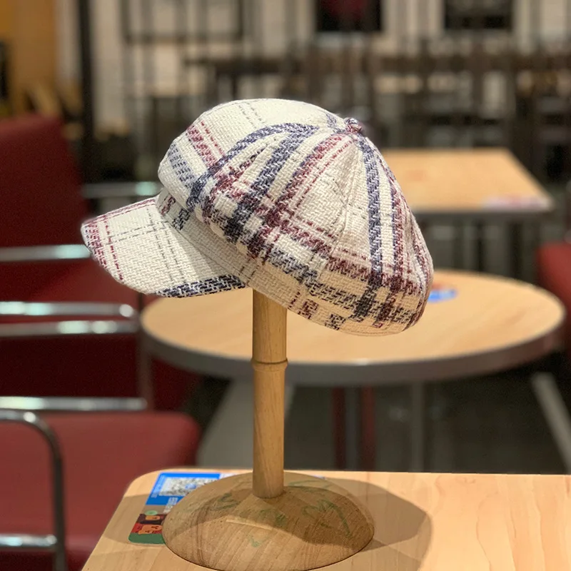 Осенне зимний Ретро берет женский Британский японский западный стиль полосатый