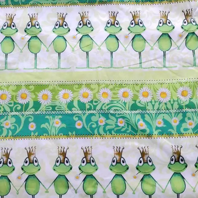 140*100 см 100% хлопчатобумажная ткань DIY стиль лоскутного шитья корона лягушка принт