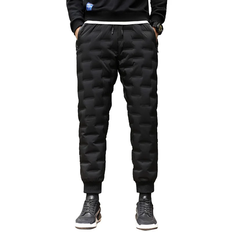 

pants Down men wear winter outdoor warm young men thickening of cultivate morality 80 white duck down old trousers