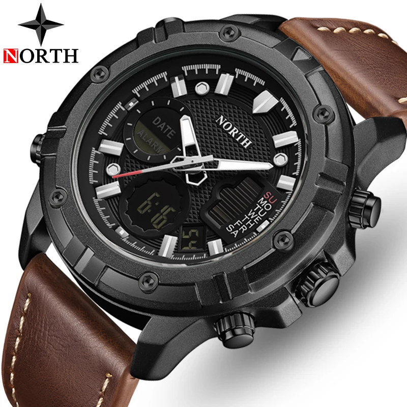 2020 NORTH мужские часы Лидирующий бренд Роскошные многофункциональные кварцевые