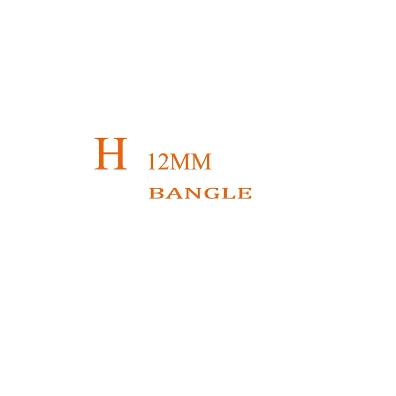 

One Piece Stainless Steel H Letter Bangles For Women Classic Design Orange Color Enamel Charms Bracelet Jewelry Gift 12MM