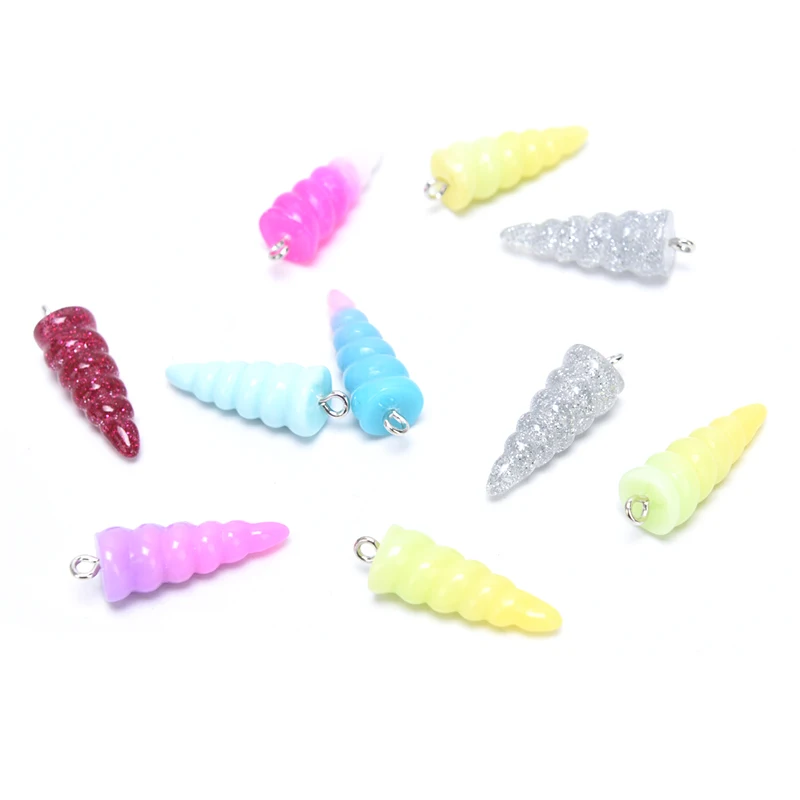 Бусины-подвески унисекс для украшений сделай сам шармы в виде рогов из смолы