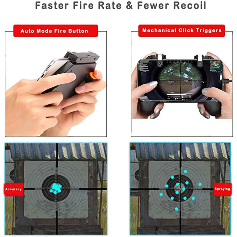PUBG Mobile Controller Capacitance Mapping L1R1 Aim Shoot Trigger Gamepad Game Joystick Remote Grip For Android IOS Phone | Электроника
