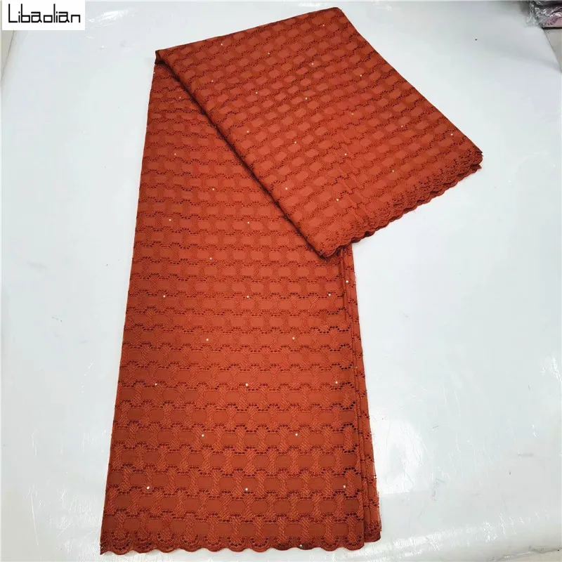 

Swiss Cotton Polish Lace Fabric For Men Embroidered Eyelet Voile Lace Material High Quality African Lace Fabric 5yards D211-9