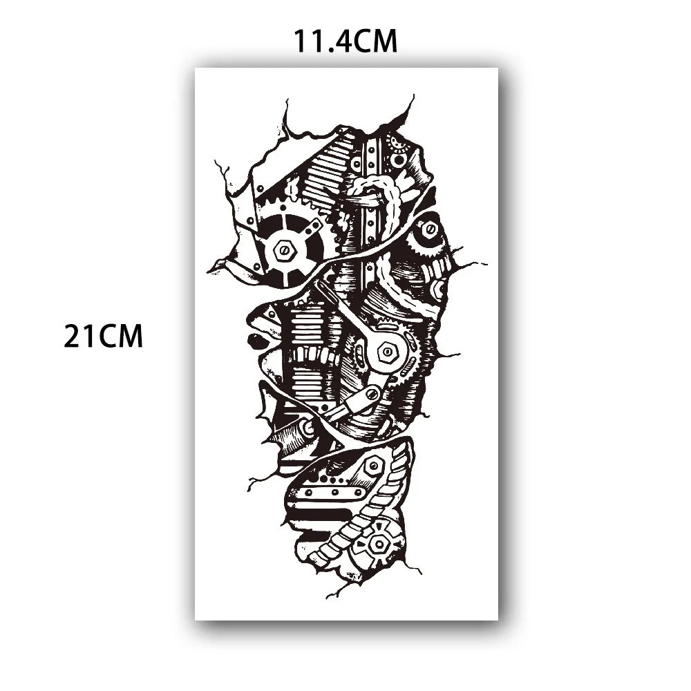 Волк Сова Татуировка наклейка зло Череп Дьявол черный большой Временной