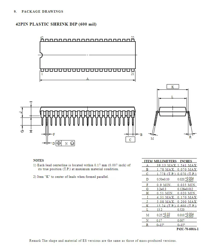 600mil DIP42   42P 1, 778       15, 24   242-1293-00