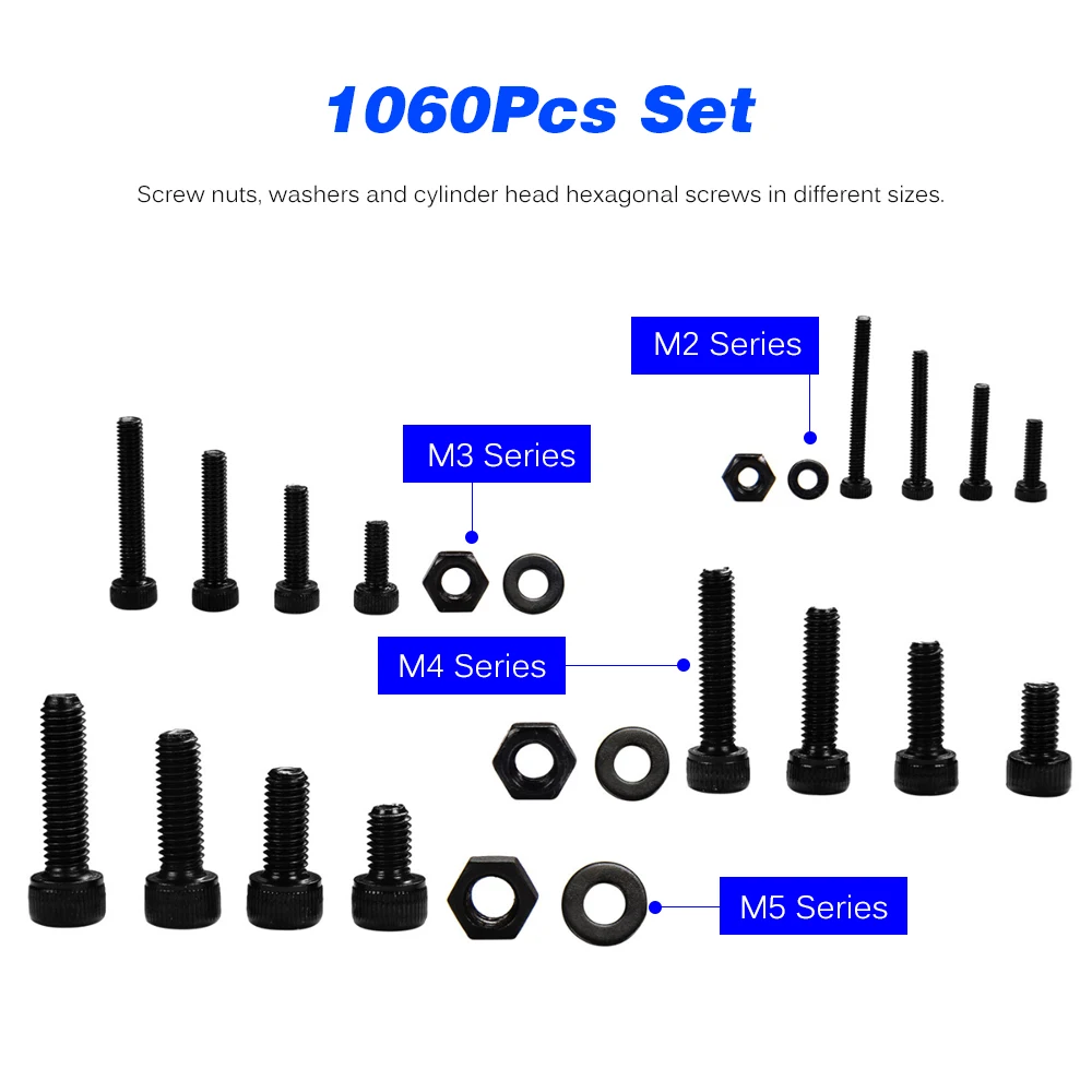 1060 шт углеродистая сталь головка цилиндра шестигранный комбинированный болт M2 M3