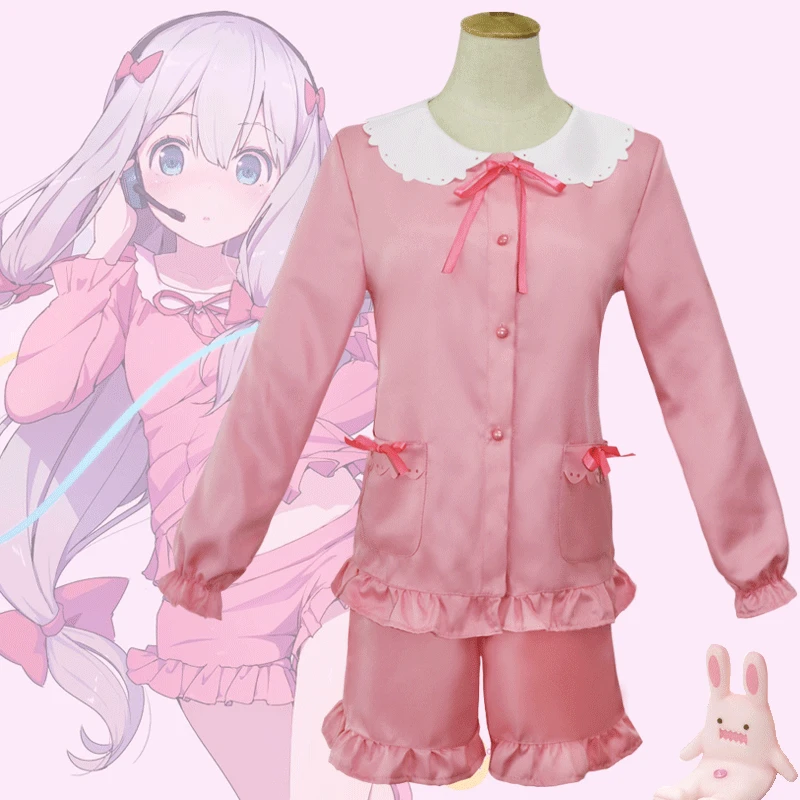 Japanese Anime Izumi Sagiri Cosplay Costume Pink Pajamas Jacket Kimono Halloween Carnival | Тематическая одежда и униформа