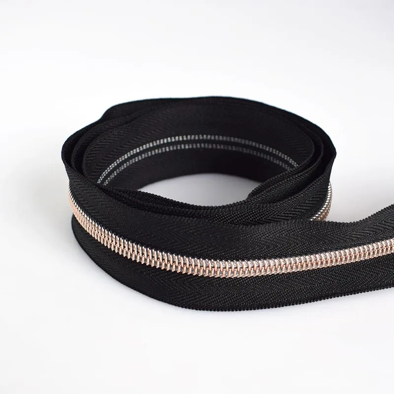 blackclothrosered 4 метра Эко-дружественных 5# нейлоновая молния для шитья DIY Одежда с молниями открытые молнии спортивное пальто Сумка Одежда Аксессуары - Цвет: blackclothrosered