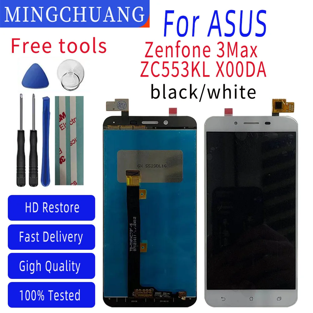 

ЖК-дисплей 5,5 дюйма для Asus Zenfone 3 Max ZC553KL X00DD, экран с сенсорным экраном, сенсорная панель в сборе, сменная деталь