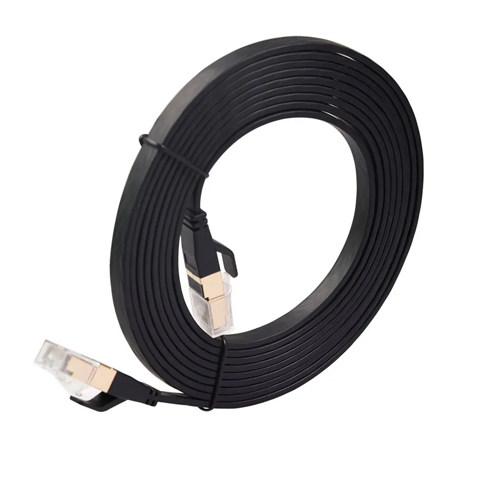 

Oxygen-free Copper Tape Double-shielded CAT8 Flat Network Cable 10 Gigabit Computer Notebook Flat Network Cable