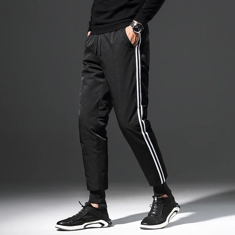 

down Men's pants fashion brand new winter warm pants men's casual corset