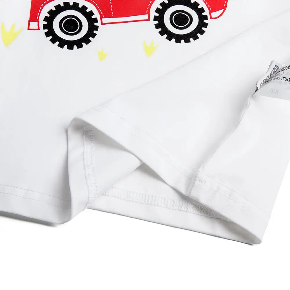 ABCKIDS Lovely Toddler O Neck Kids Boys Summer T shirt Short Sleeve Child Cartoon Car Print Cotton Top Tees|Футболки для