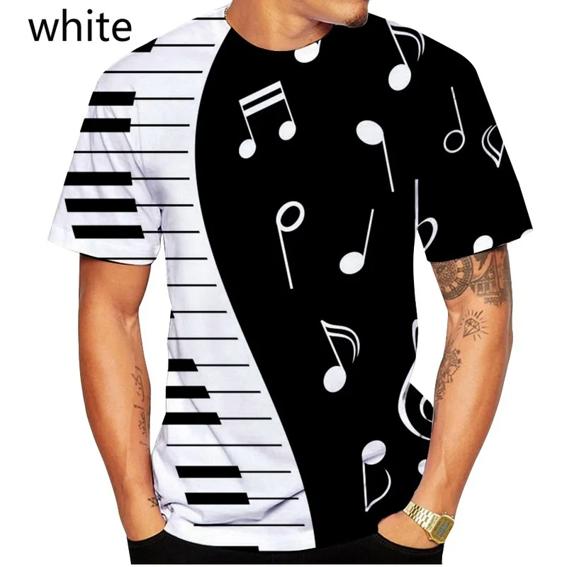 

New Fashion Shirts The Piano 3D All Over Print T Shirts Sportwear Short Sleeve Hipster Shirts Hip Hop T-Shirt XS-5XL