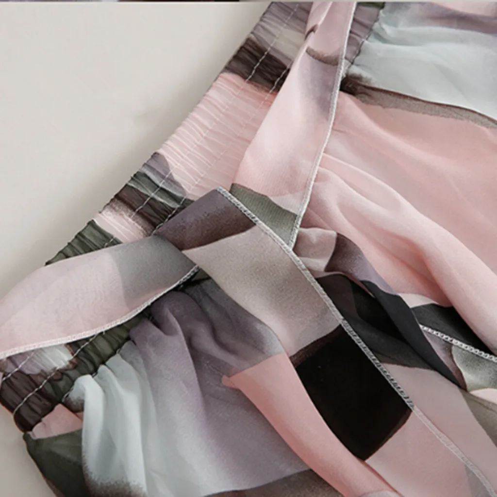 

Women's plain alkaline long soft stretch flared chiffon floral print skater mid-length skirt with large swing