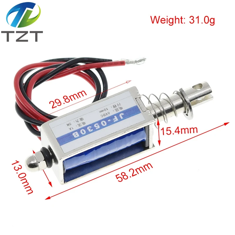 TZT JF-0530B DC 6V 12V 24V Push &amp Pull Тип открытая рама Электромагнит keepping сила 5N Путешествия 10
