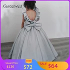 Цветочное платье для девочки с открытой спиной, оборками и бантом на поясе