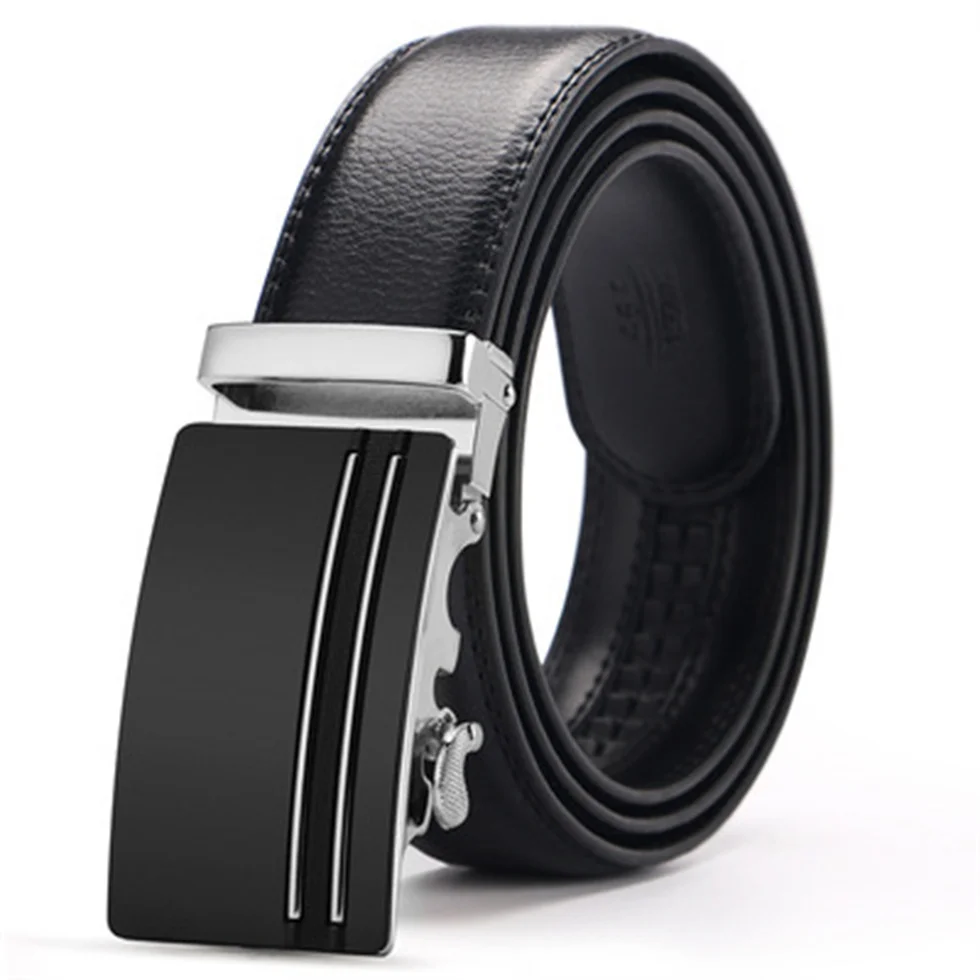 Мужской ремень из натуральной коровьей кожи с автоматической пряжкой сплава |