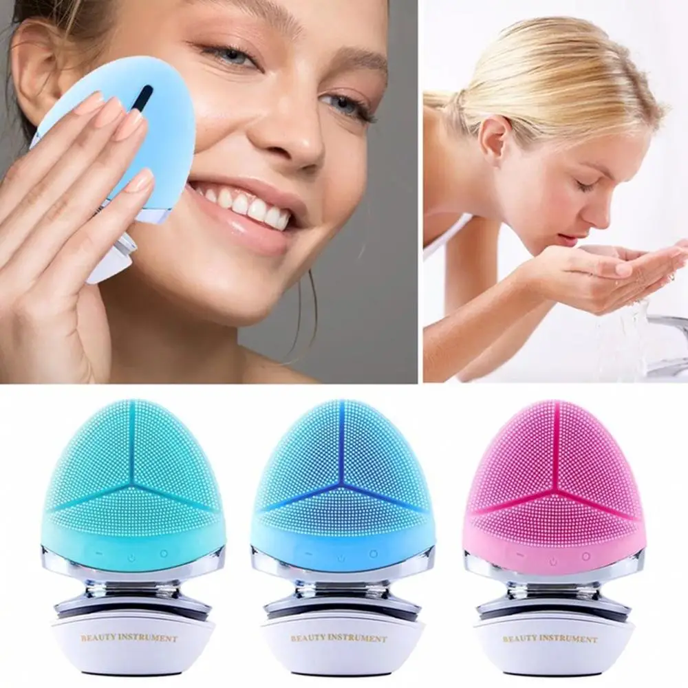 Силиконовая Очищающая щетка для лица Ems микро токовый Фотон скруббер инструмент