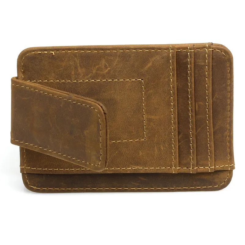 Высококачественные винтажные коричневые мужские кошельки из натуральной кожи