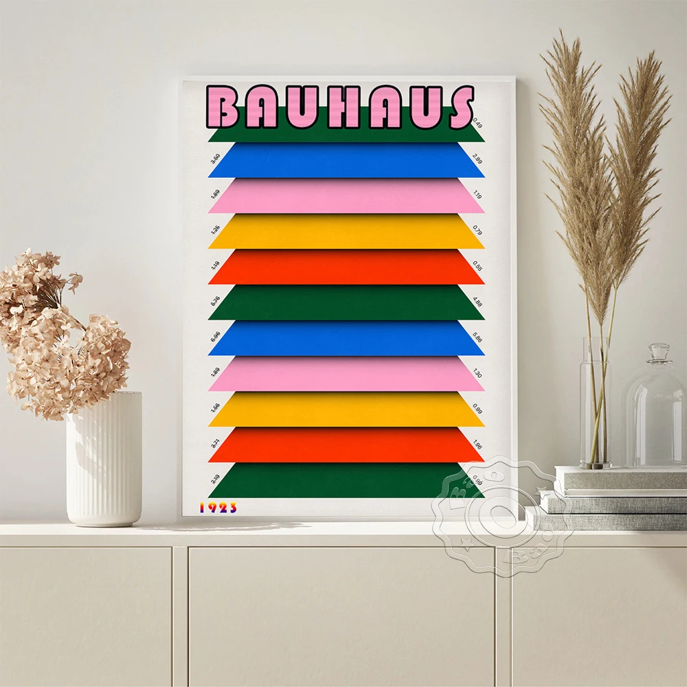 

Bauhaus Exhibition Vintage Art Prints Poster Geometric Abstract Wall Picture Mid Century Modern Canvas Painting Office Decor